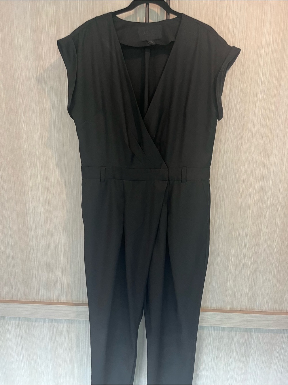 J. Crew Collection Black Wrap-Front Jumpsuit